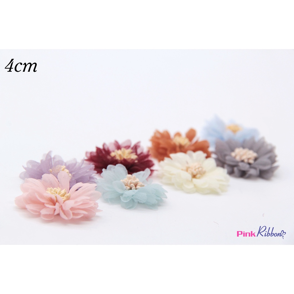 Hoa cúc voan bé cỡ 4cm làm phụ liệu thời trang, may mặc