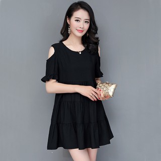 Váy Đầm Xòe Hở Vai Mặc Nhà Dạo Phố 2114 siêu thị gia đình vp88