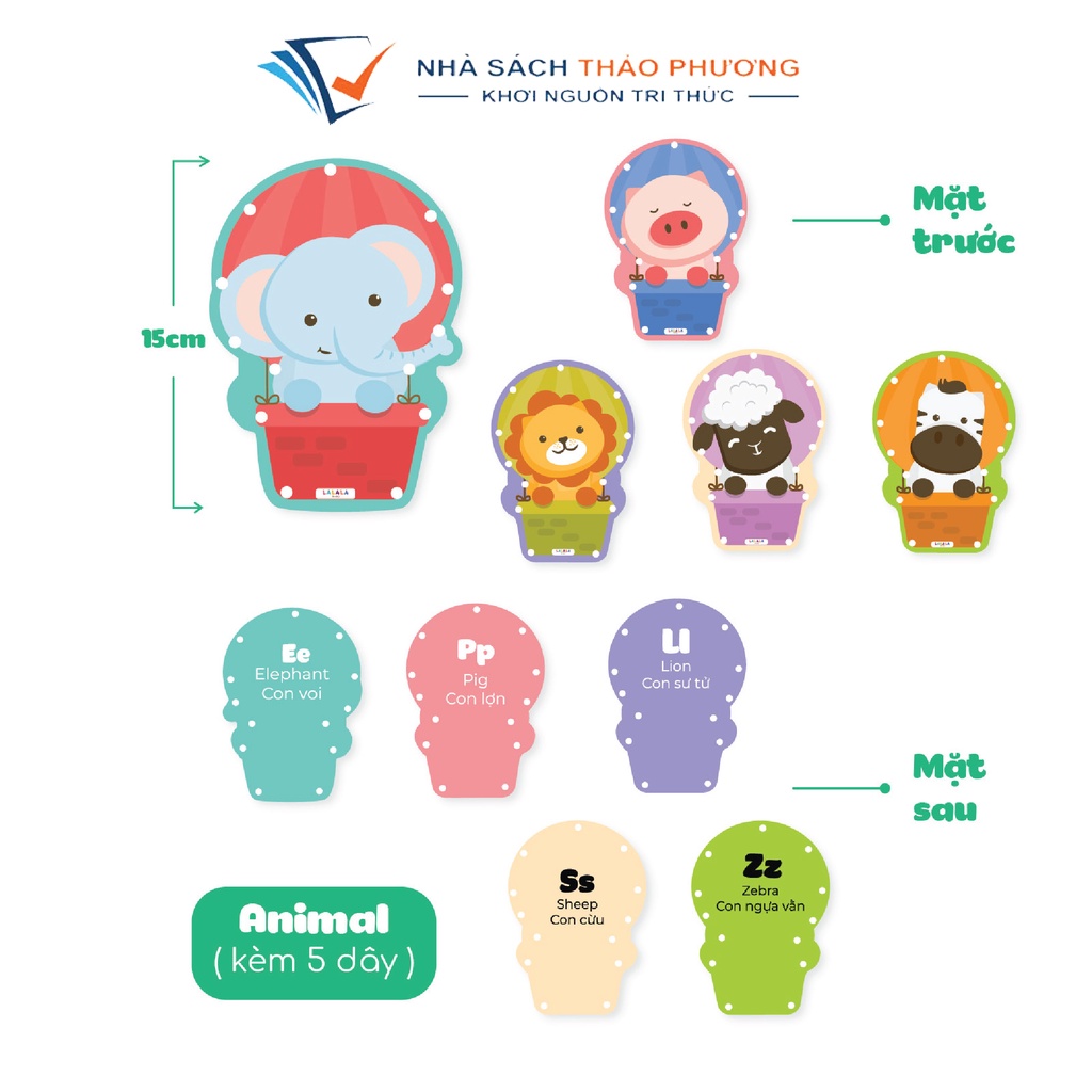 Đồ chơi tư duy xỏ dây phát triển vận động tinh Lacing Cards Lalala Baby nhiều chủ đề