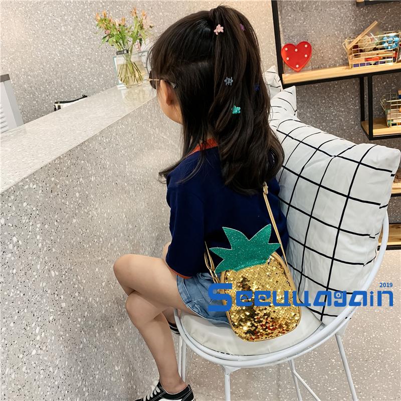 Túi đeo chéo đính sequin lấp lánh dễ thương dành cho bé gái