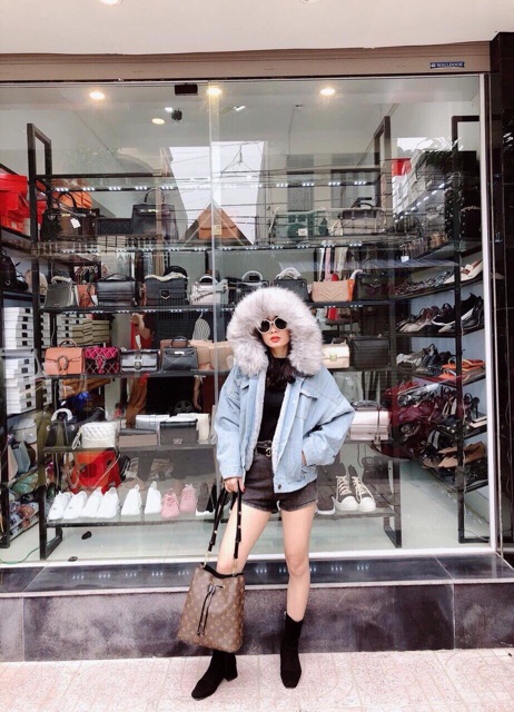 Áo khoác bò lót lông