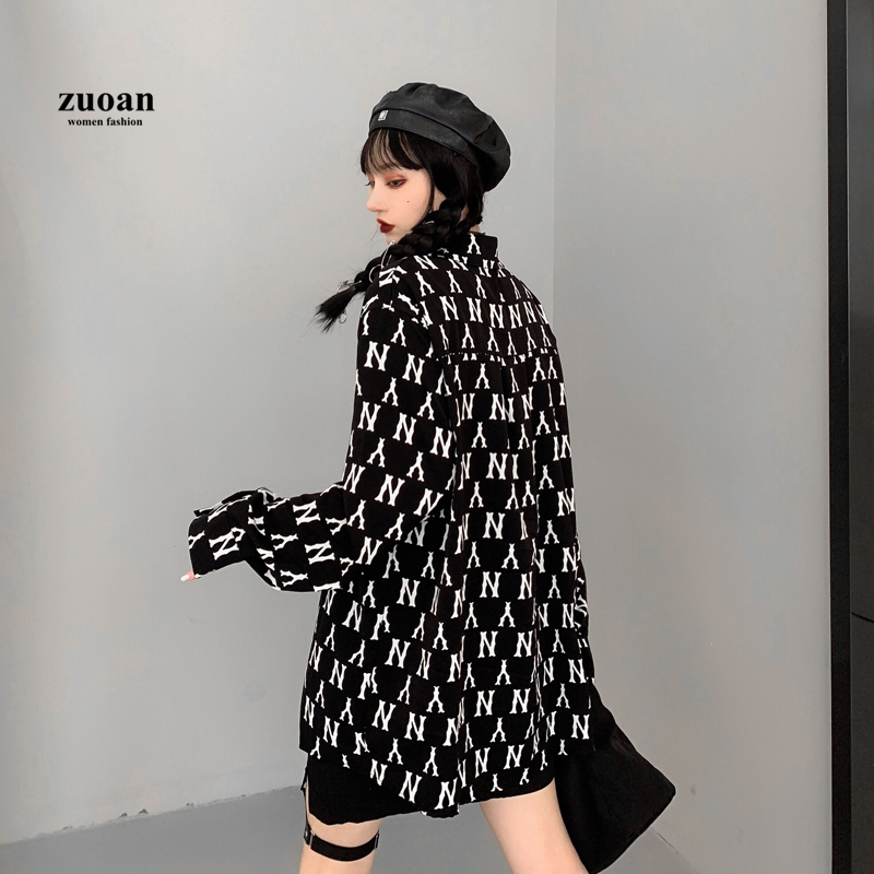 Áo kiểu nữ SUXI dài tay cổ tròn thời trang Hàn