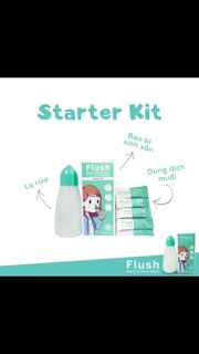 Combo Bình rửa mũi Flush + muối Flush hộp 30 gói