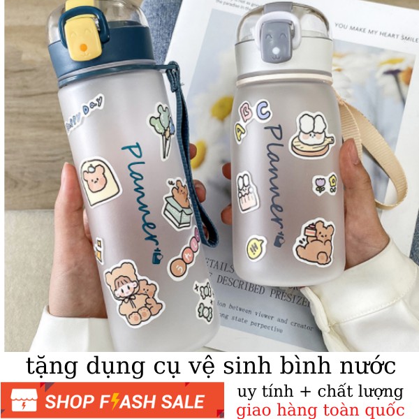 Bình nước cao câp 500ml LOẠI DÀY CÓ DÂY bình nước cute