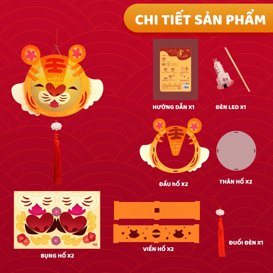 Đèn Lồng đèn LED DIY an toàn dùng nhiều lần chính hãng TOI phù hợp cho bé từ 3 Tuổi