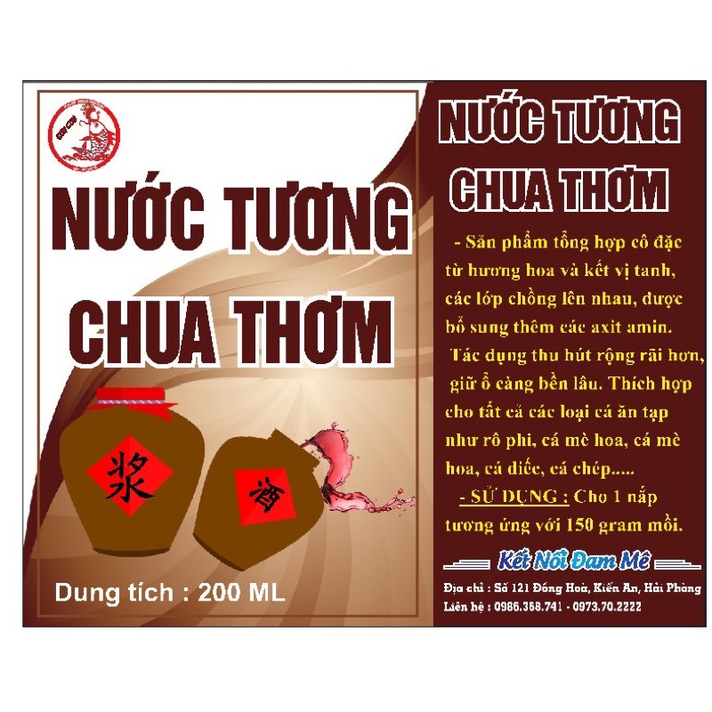 Hương liệu tổng hợp đánh cá rô phi, chép, diếc,..