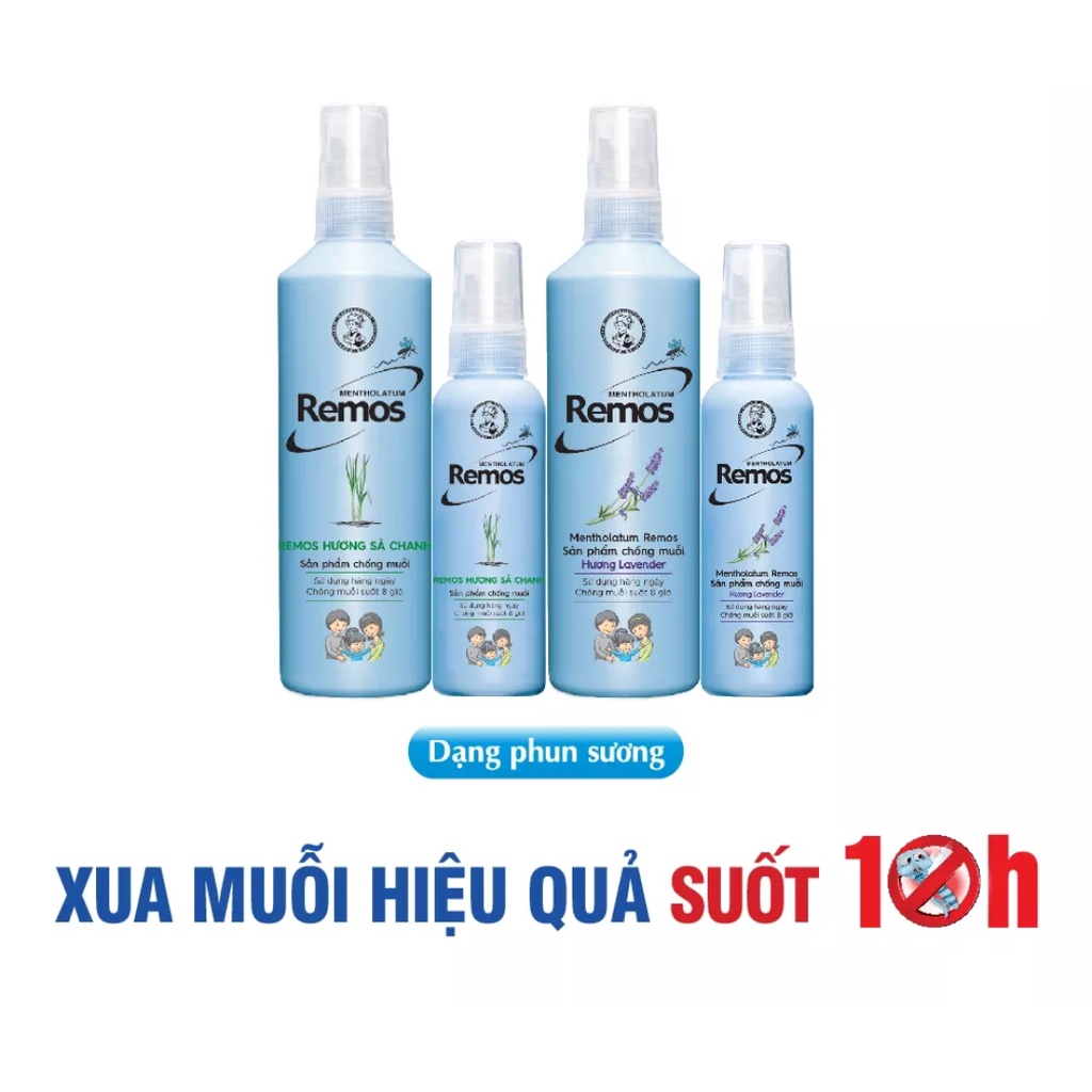 Xịt Chống Muỗi Remos Mentholatum Hương Sả Chanh 150ml