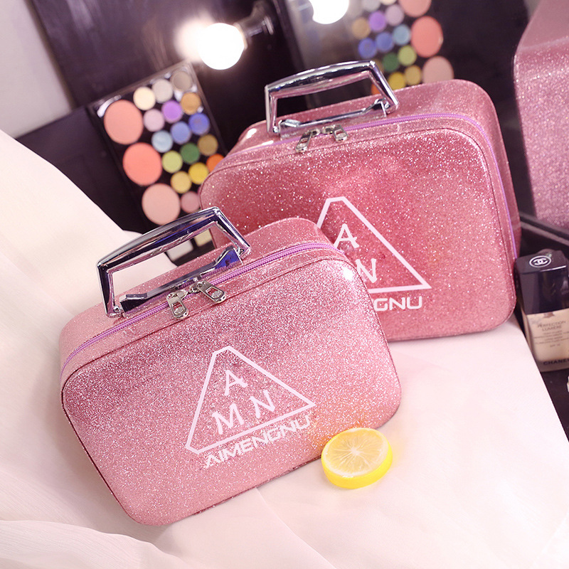 PU Multifunction Travel Cosmetic Bag Fashion Women Diamond Makeup Bag Toiletries Organizer Waterproof Females Storage Make Up Cases