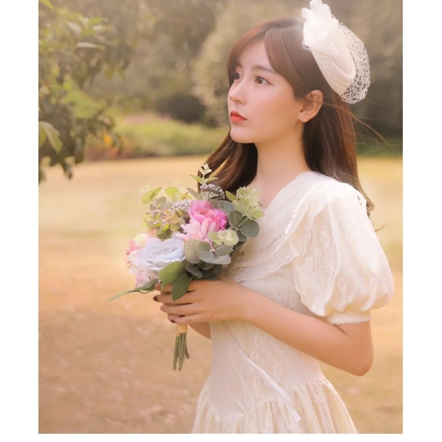 Mũ Gạc Thắt Nơ Thanh Lịch Thời Trang Kiểu Pháp Cổ Điển Ngọt Ngào Dành Cho Người Lớn Và Trẻ Em