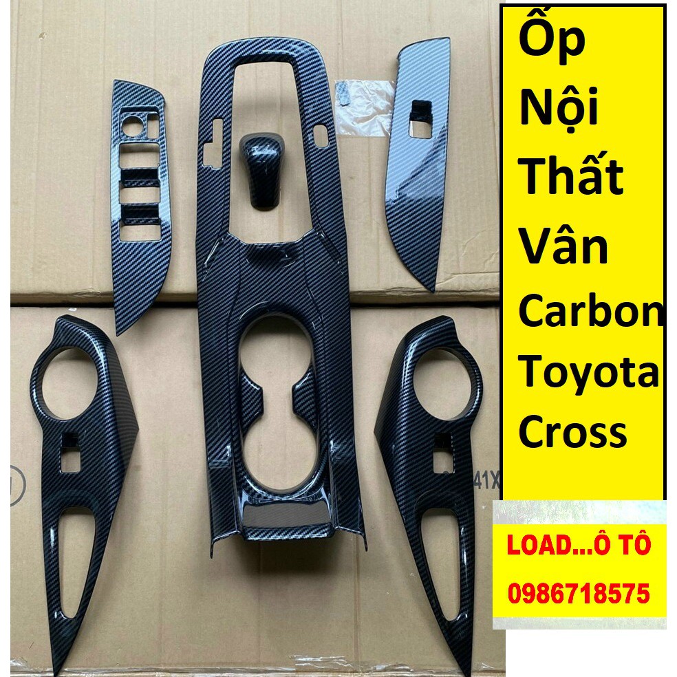 Ốp Nội Thất Toyota Cross 2022-2020 Vân Carbon Cao Cấp Nhất Thị Trường, Có Sẵn Keo Dán 3M