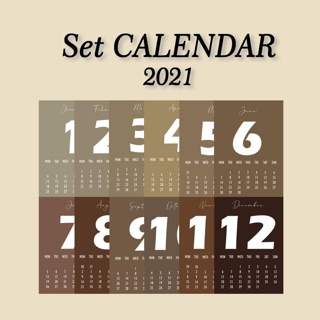 Lịch dán tường 2021 - lịch để bàn 2021 - trang trí góc học tập.