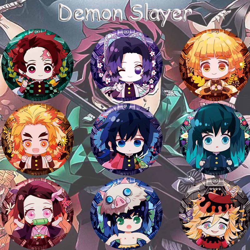 Huy hiệu cài áo hình nhân vật Anime One demon slayyaiba