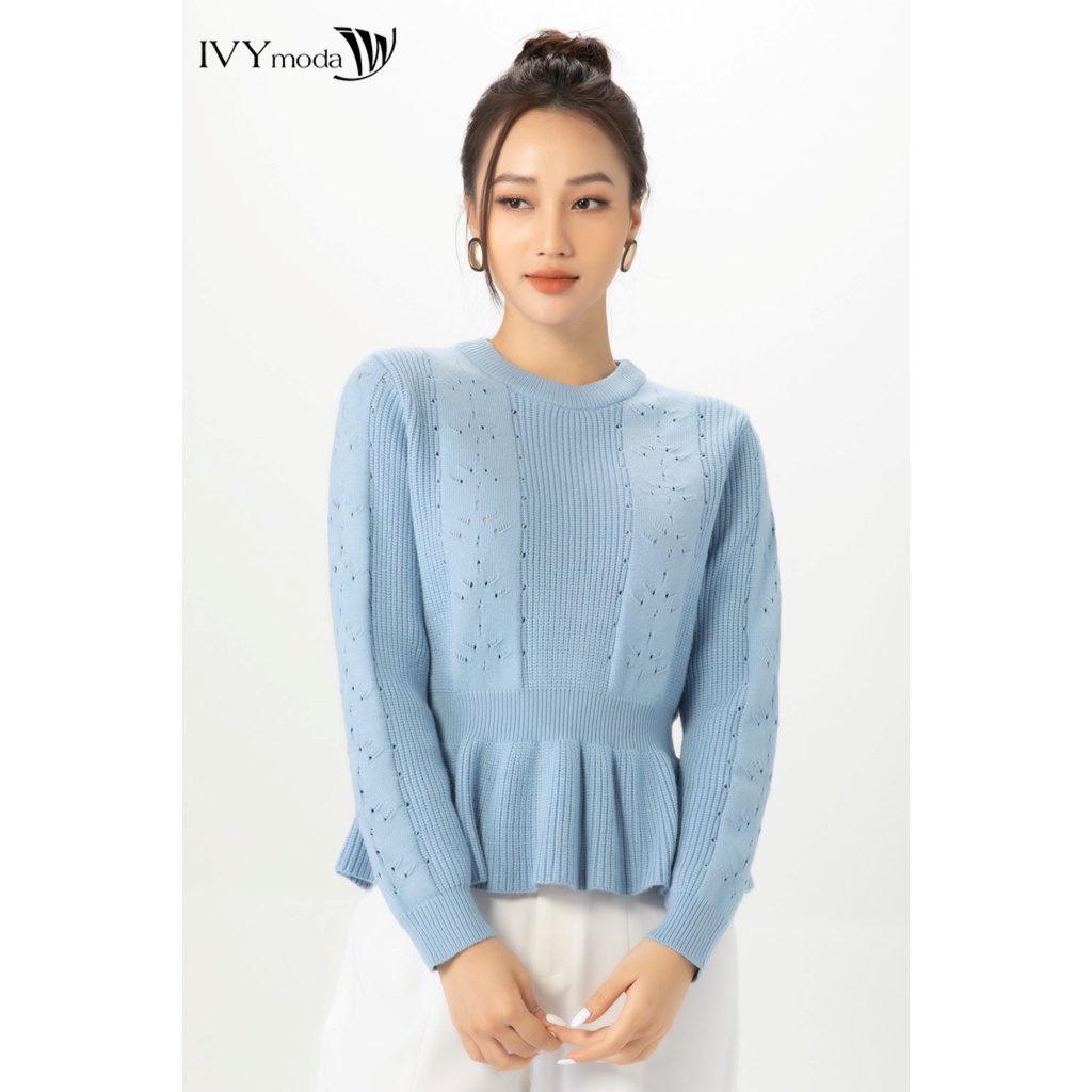 [NHẬP WABRTL5 GIẢM 10% TỐI ĐA 50K ĐH 250K ]Áo len nữ dáng peplum IVY moda MS 58B8877