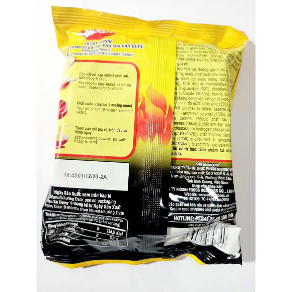 combo 5 gói mì cay Nissin mì xào cay/phô mai/ súp (68_72gr/gói)4 vị | BigBuy360 - bigbuy360.vn