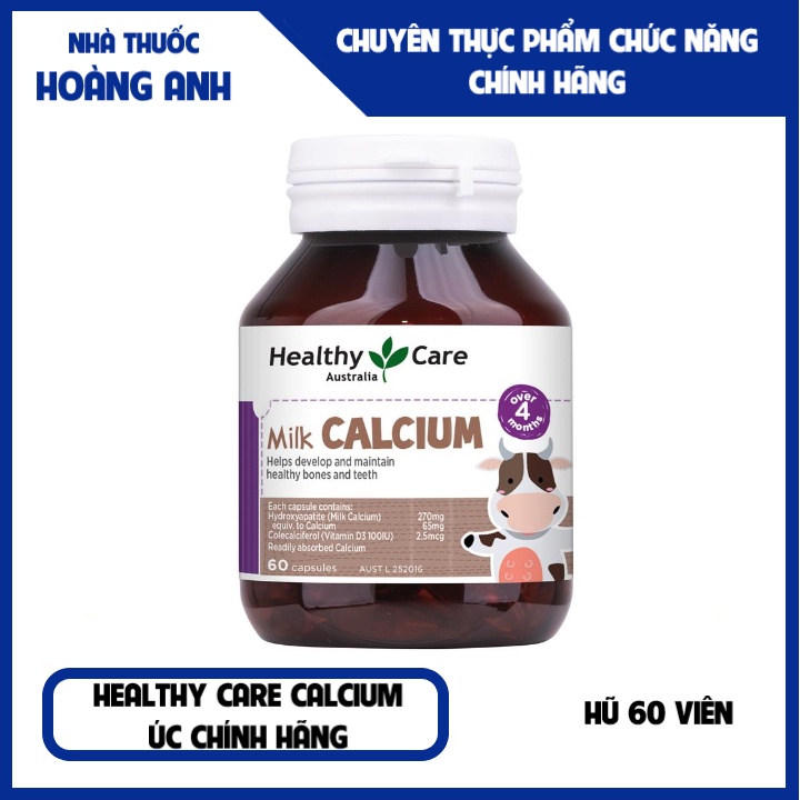 Viên Uống Healthy Care Milk Calcium hỗ trợ phát triển răng và xương của trẻ