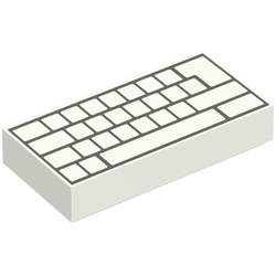 Gạch Lego Bàn phím 1 x 2 (part in) / Lego 3069bpb0856: Tile 1 x 2 with Groove with Computer Keyboard Blank Keys Pattern