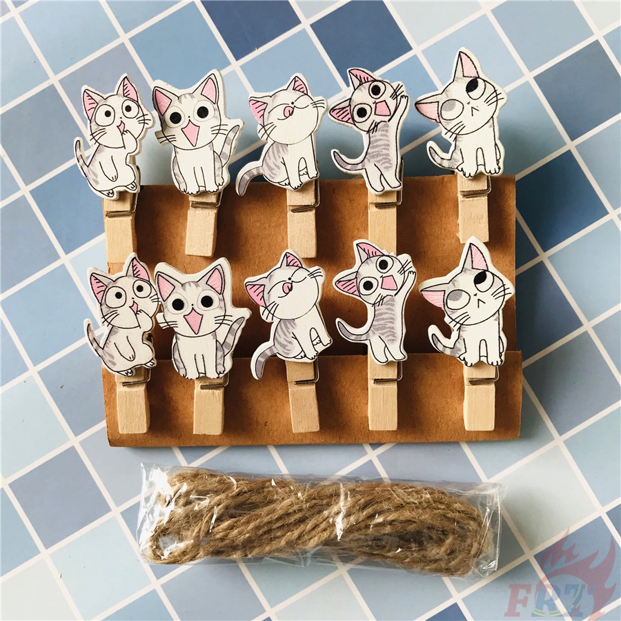 Set 10 Kẹp Gỗ Mini 3.5x0.7cm Dùng Trang Trí Thủ Công