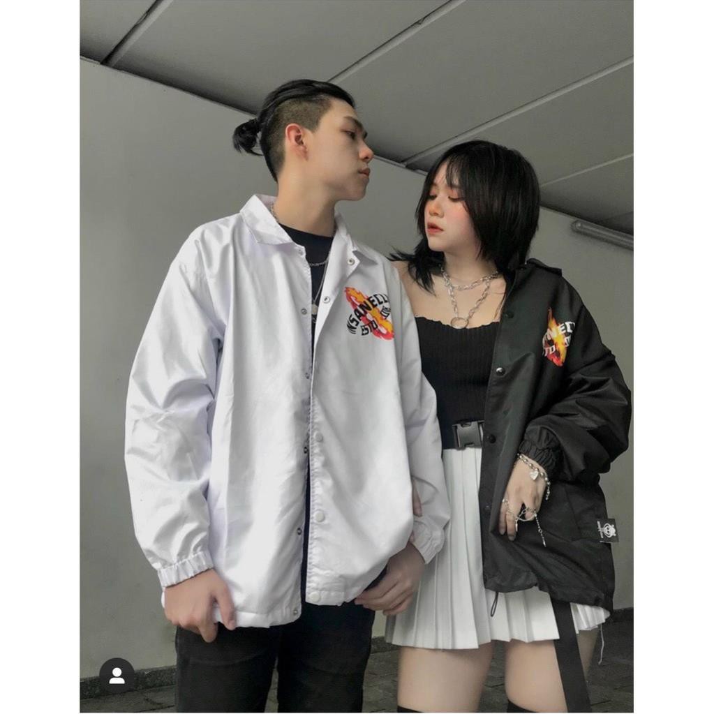 Áo khoác dù in hình BASED dành cho cặp đôi nam nữ 2 màu trắng đen, jacket form rộng phong cách unisex XUKA SHOP