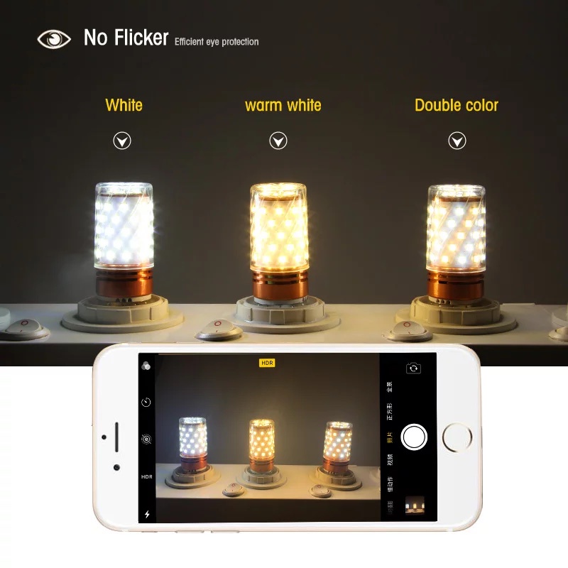Bóng đèn led trái bắp 3 chế độ ánh sáng có đui e14 và e27