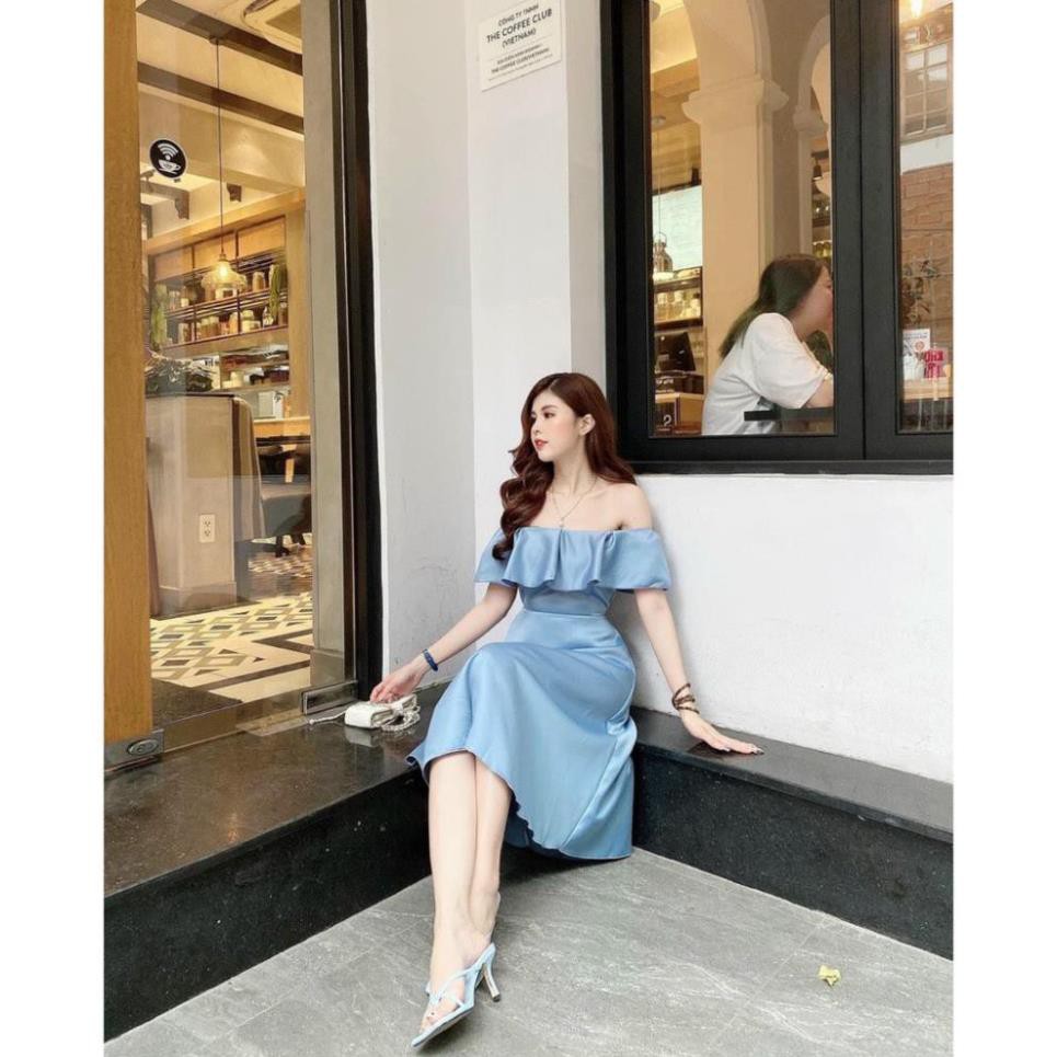 XẢ HÀNG FREE SHIP Đầm đi chơi đi tiệc công chúa nhẹ nhàng bệt vai Bale Dress