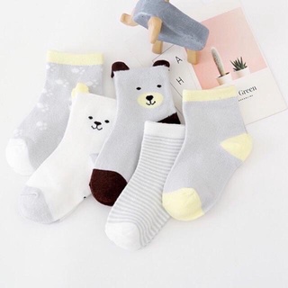 Set 5 đôi tất vớ cổ cao cho bé