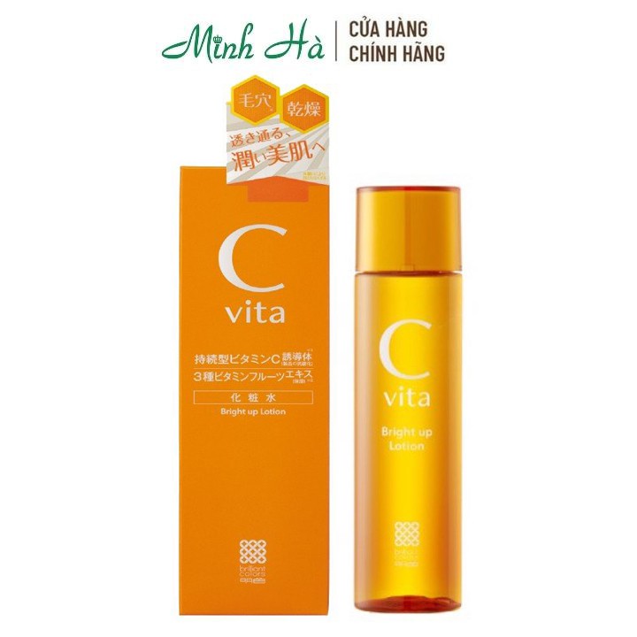 Nước hoa hồng Meishoku C Vita Bright up Lotion 150ml giúp dưỡng ẩm và làm sáng da