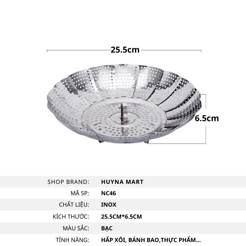 Vỉ Hấp Inox Cao Cấp, Xòe Cánh, 3 Chân Vừa Mọi Kích Thước