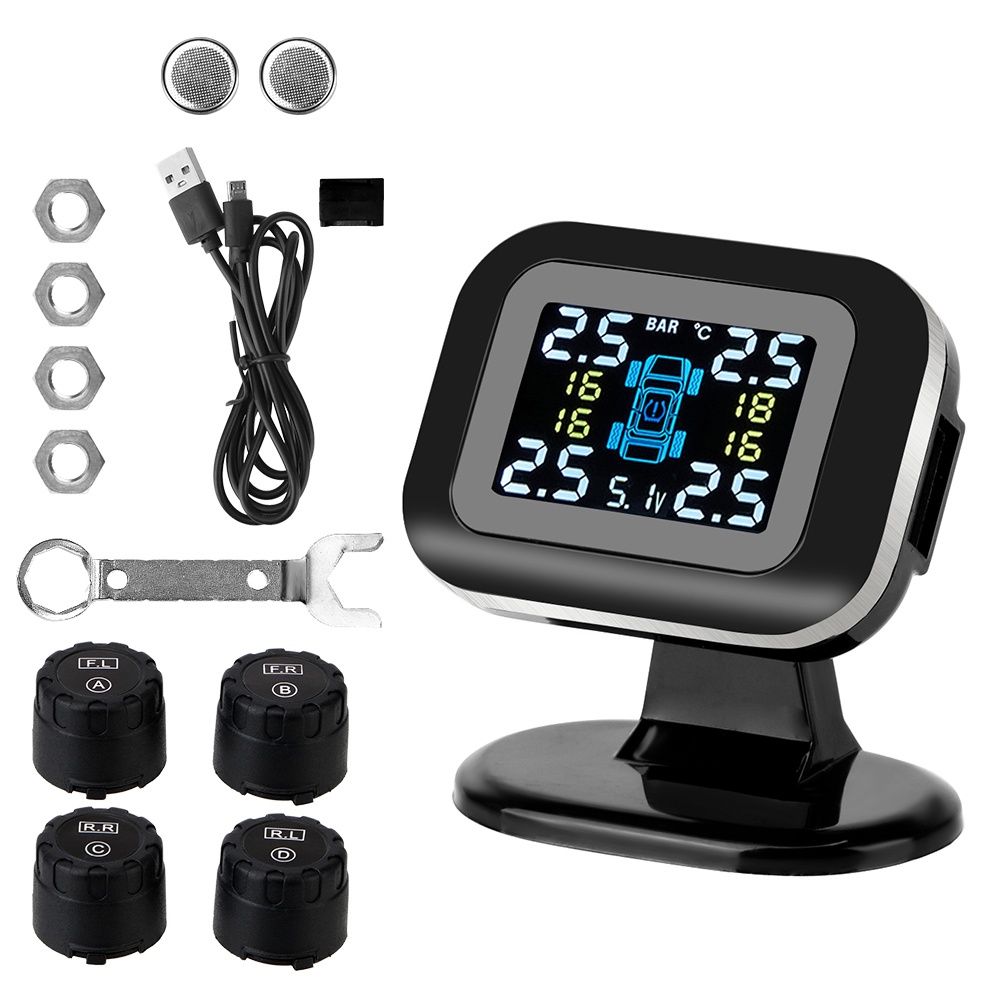 Hệ Thống Giám Sát Áp Suất Lốp Xe Hơi TPMS Với Màn Hình LCD Kết Nối USB