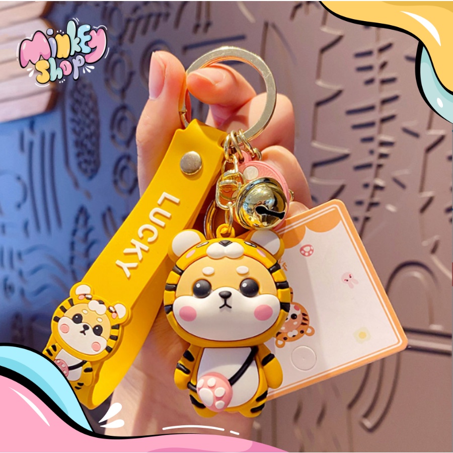 Móc Khoá Hổ LUCKY Dễ Thương Đáng Yêu Nhiều Màu Cute Phụ Kiện Túi Xách, Balo, Ô Tô Hottrend 2022  -Minkey