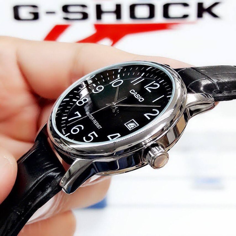 Đồng Hồ Casio | Nam MTP-V002L-1BUDF | Dây Da | Mặt Số Màu Đen | 3 Kim | Chống Nước