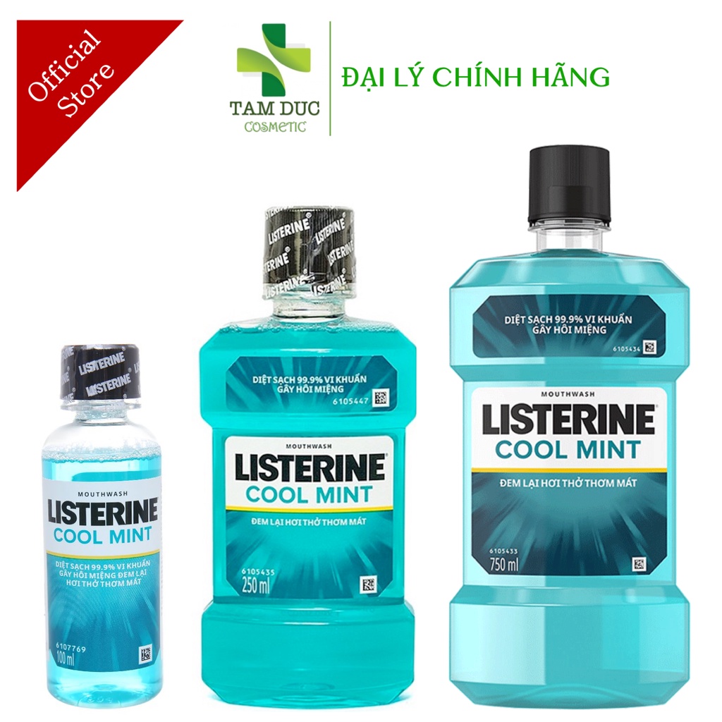 Nước Súc Miệng LISTERINE COOL MINT [Chai 250ml - 750ml] [Listerin]