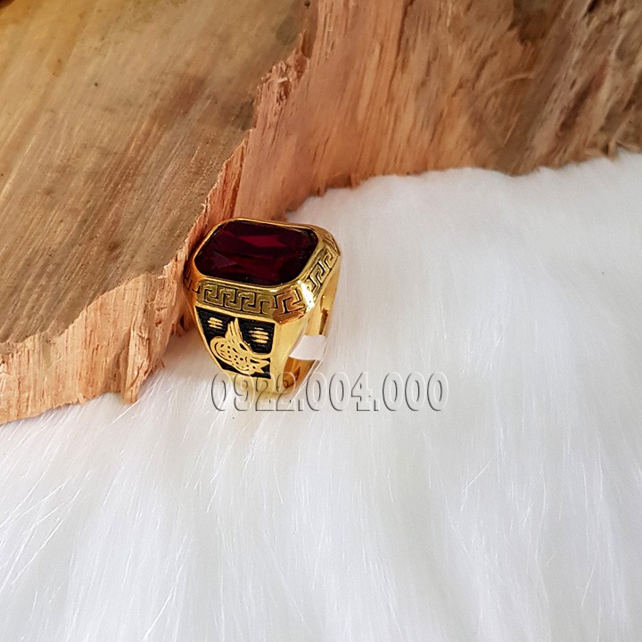 Nhẫn nam bảng lớn mặt đá xanh rêu