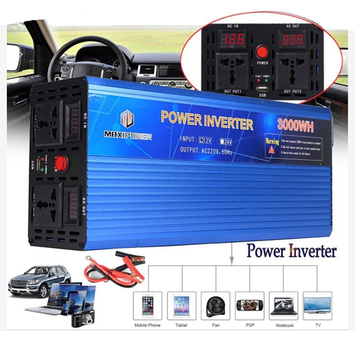 Máy kích điện, bộ đổi nguồn điện 24V Maxipower Inverter 3000W