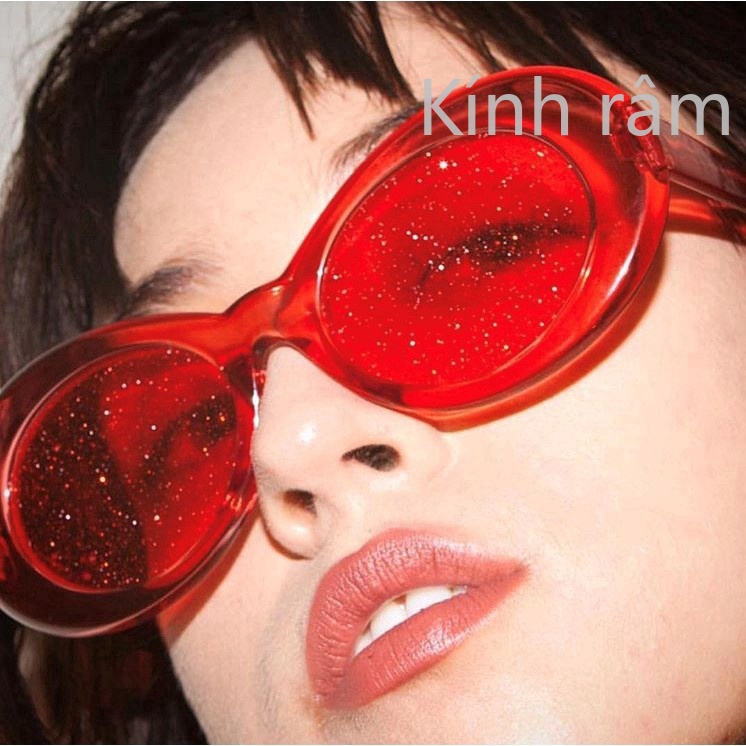 Kính mát hình oval lấp lánh cho nam và nữ