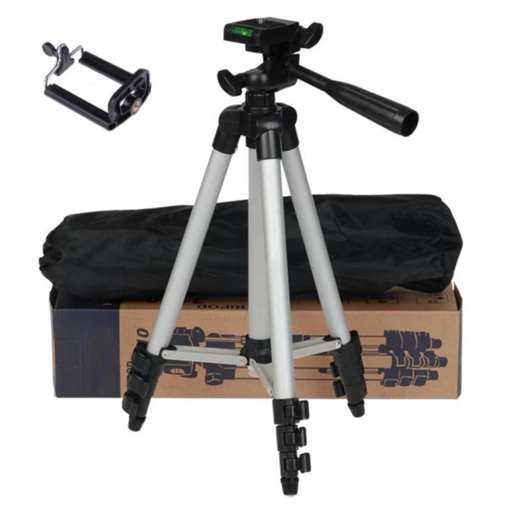 Giá đỡ điện thoại kẹp điện thoại livestream cho máy ảnh và điện thoại Tripod TF -3110- Gậy 3 Chân Kèm Giá Đỡ [TP3110]