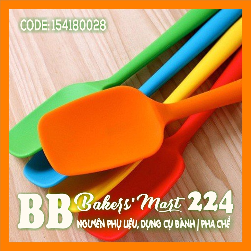 Cây Spatula THÌA MUỖNG CHỮ NHẬT đúc 1 màu - 28cm | GIAO MÀU SẮC NGẪU NHIÊN