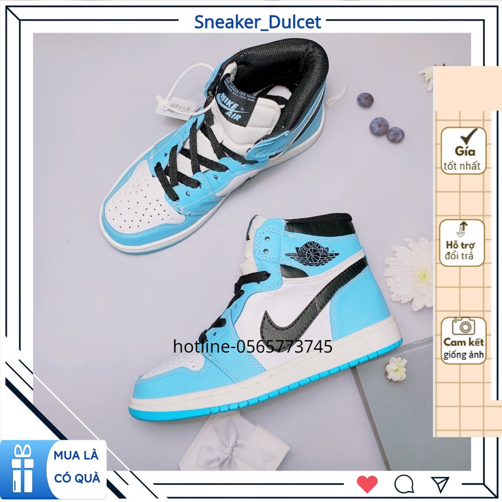 🔥Hottrend - Like au 🔥Giày thể thao sneaker 𝗮𝗶𝗿 𝗝𝗼𝗿𝗱𝗮𝗻 , 𝗝𝗗 xanh dương cổ cao  cao cấp full box