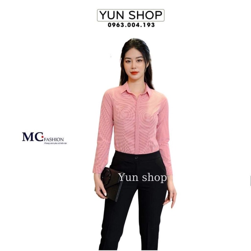 Áo Sơ Mi Kẻ Tăm, Áo Công Sở Dài Tay Đẹp Chuẩn Hãng MC Fashion Lên Màu Hồng, Cam,Xanh,Kẻ Xám Đủ Size S M L XL A682