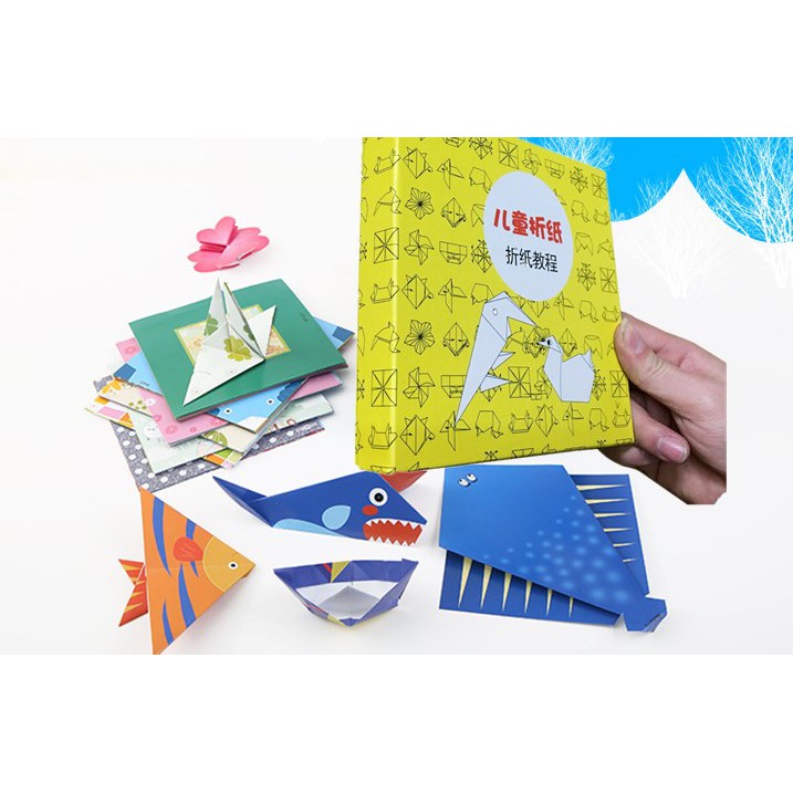 Đồ chơi lắp ghép, sáng tạo an toàn cho trẻ,set gấp giấy origami có 200 mẫu kèm 1 quyển sách hướng dẫn in màu,hàng đẹp