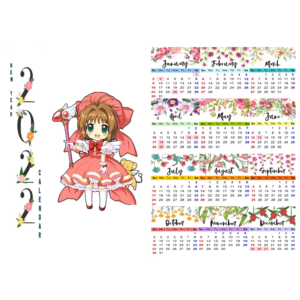 Lịch tường 2022 kero cardcaptor sakura LA8 size A3