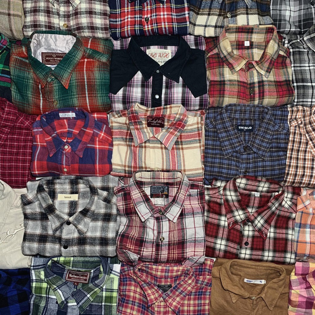Áo sơ mi caro form rộng Flannel 2hand 🛍FREESHIP + QUÀ