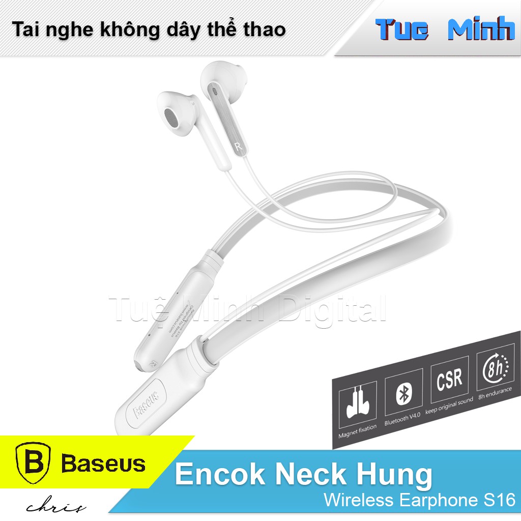 Tai nghe nhạc thể thao không dây bluetooth Baseus Encok Neck Hung Wireless Earphone S16