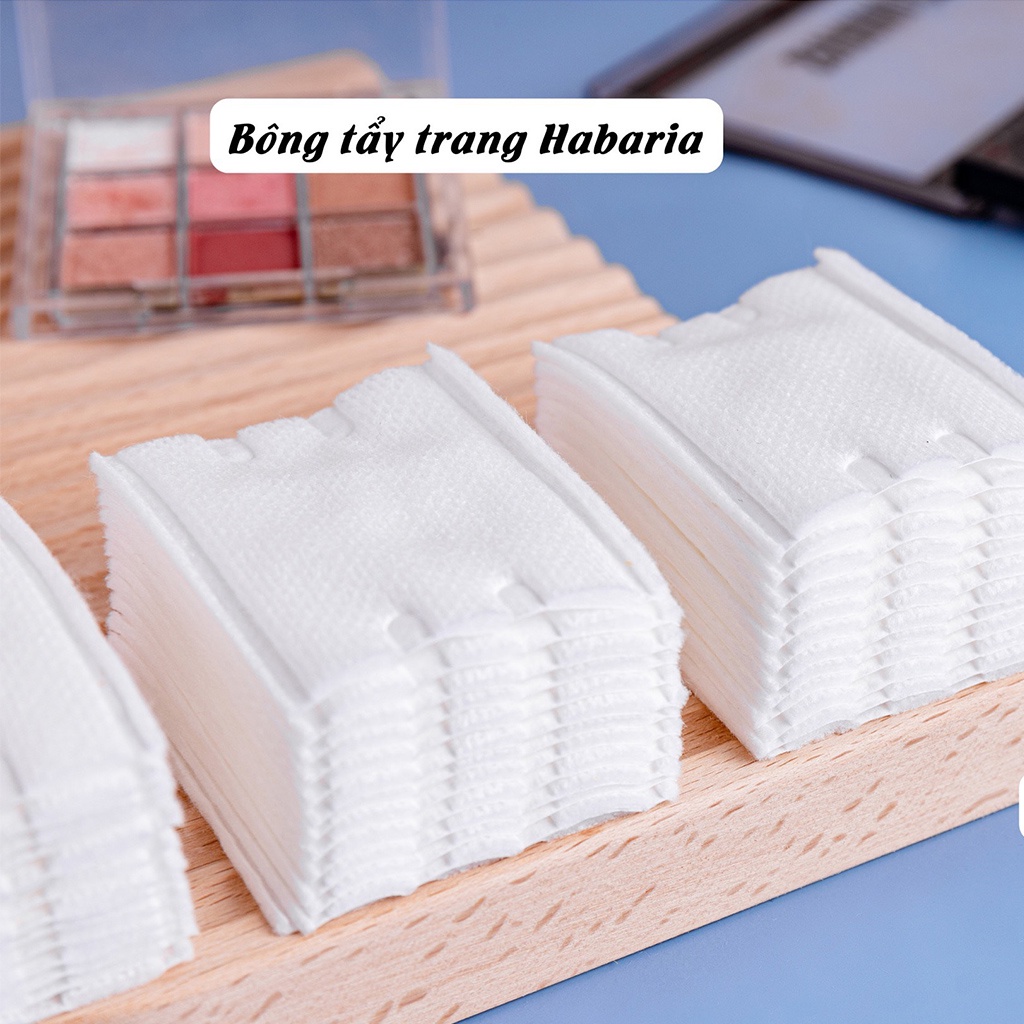 Bông tẩy trang Habaria 234 miếng cotton tự nhiên, thấm hút tốt NPP Shoptido