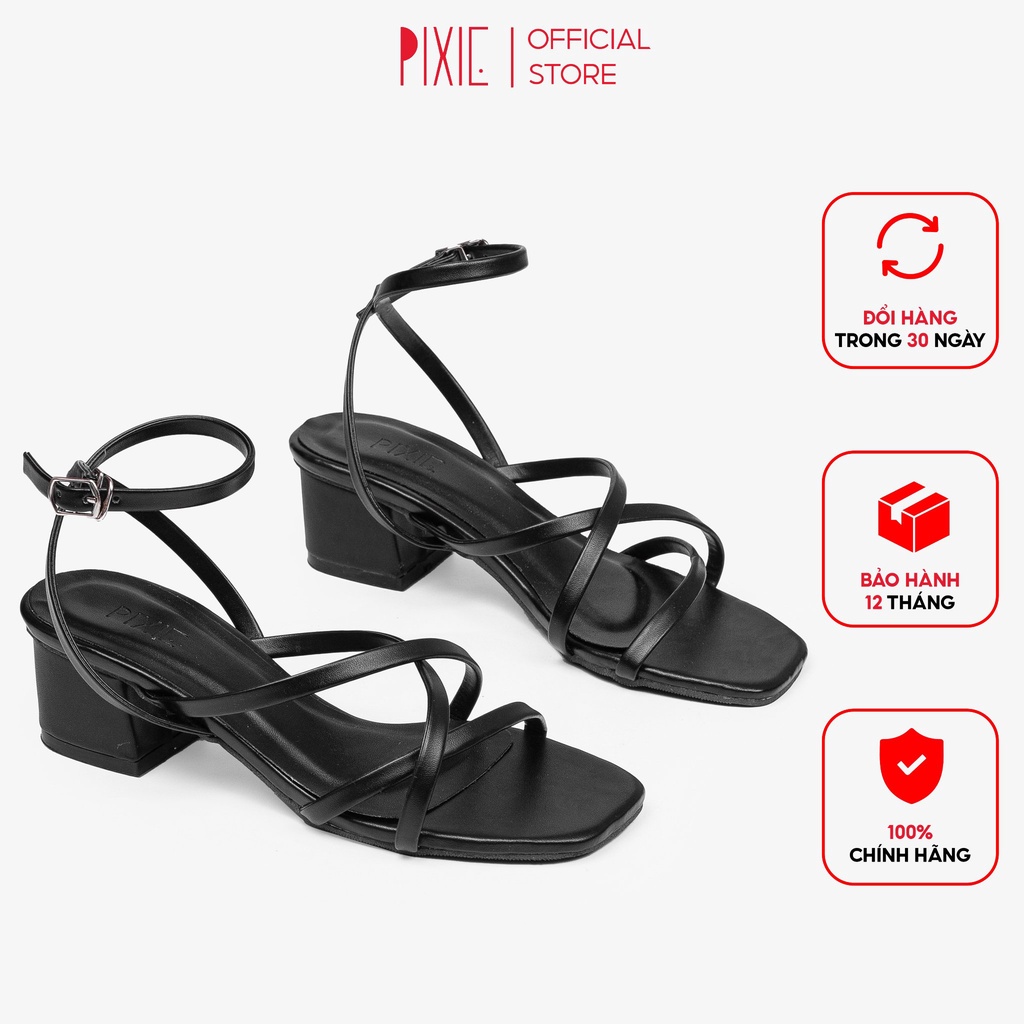 Giày Sandal Cao Gót 3cm Quai Đan Chéo X965 Pixie
