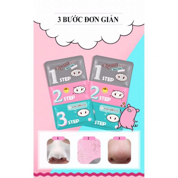 Bộ Lột Mụn Đầu Đen 3 Bước Holika Holika Pig Nose Clear Black Head 7g (Gói 3 Màu)