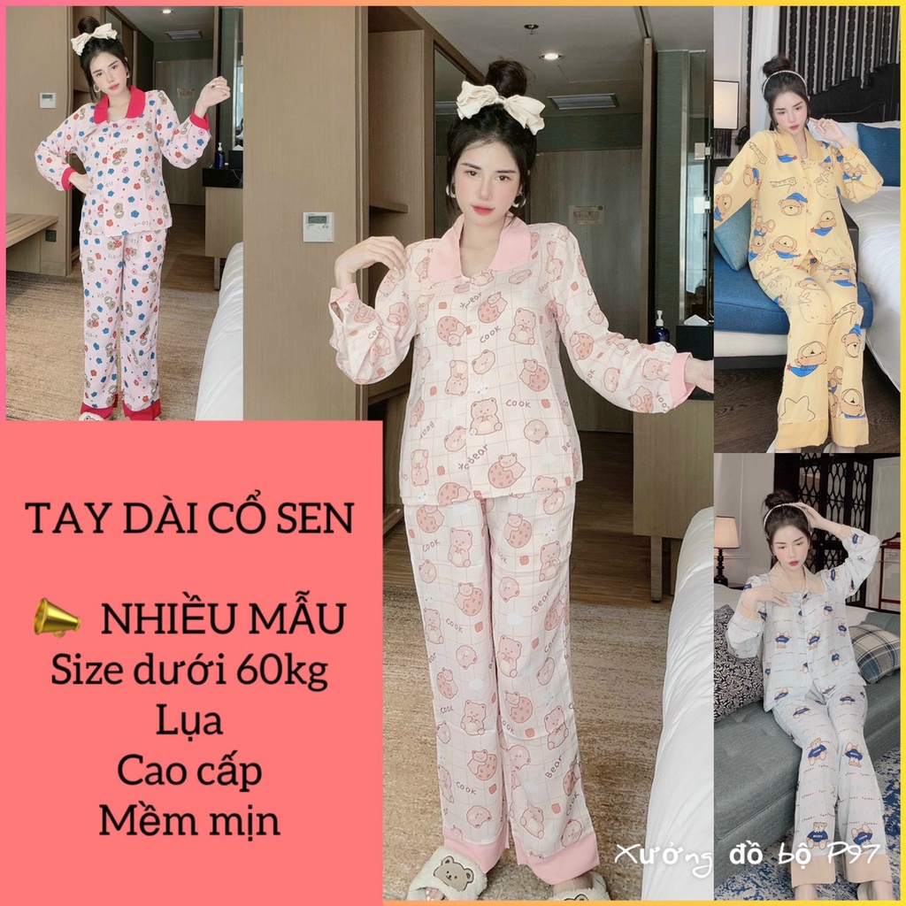Đồ bộ pijama nữ tay dài quần dài nhiều mẫu thiết kế đa dạng chất liệu lụa cao cấp mềm mịn mát, giá rẻ tận xưởng freeship