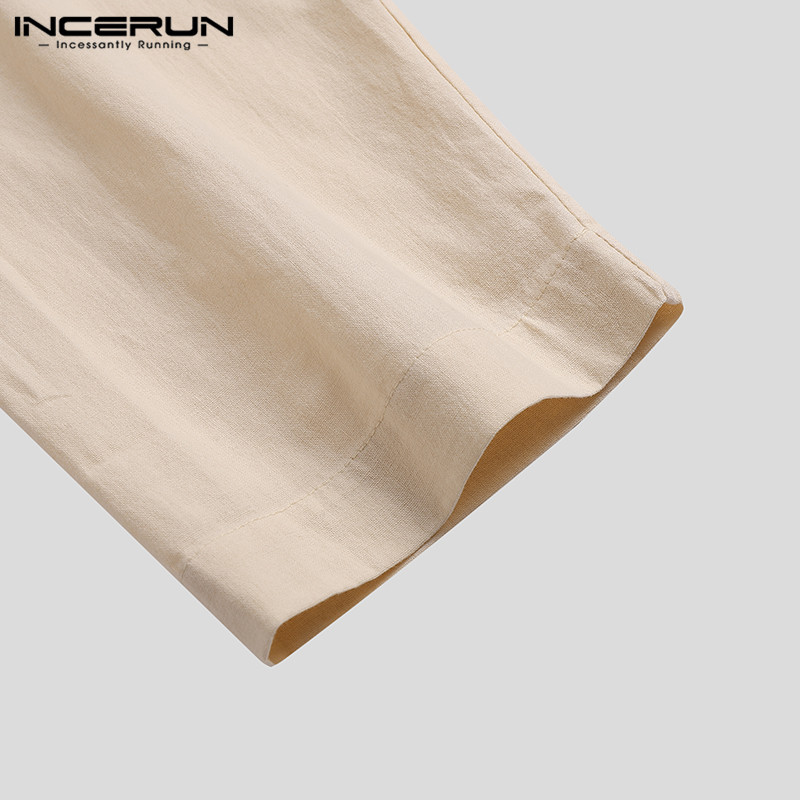 Áo Sơ Mi INCERUN Tay Ngắn Màu Trơn Thời Trang Cho Nam | BigBuy360 - bigbuy360.vn