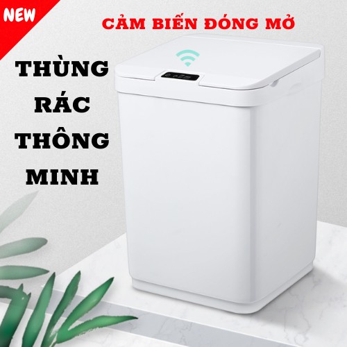 Thùng rác cảm ứng thông minh, nắp tự động đóng hiện đại, thùng rác cao cấp - Thể tích 15L