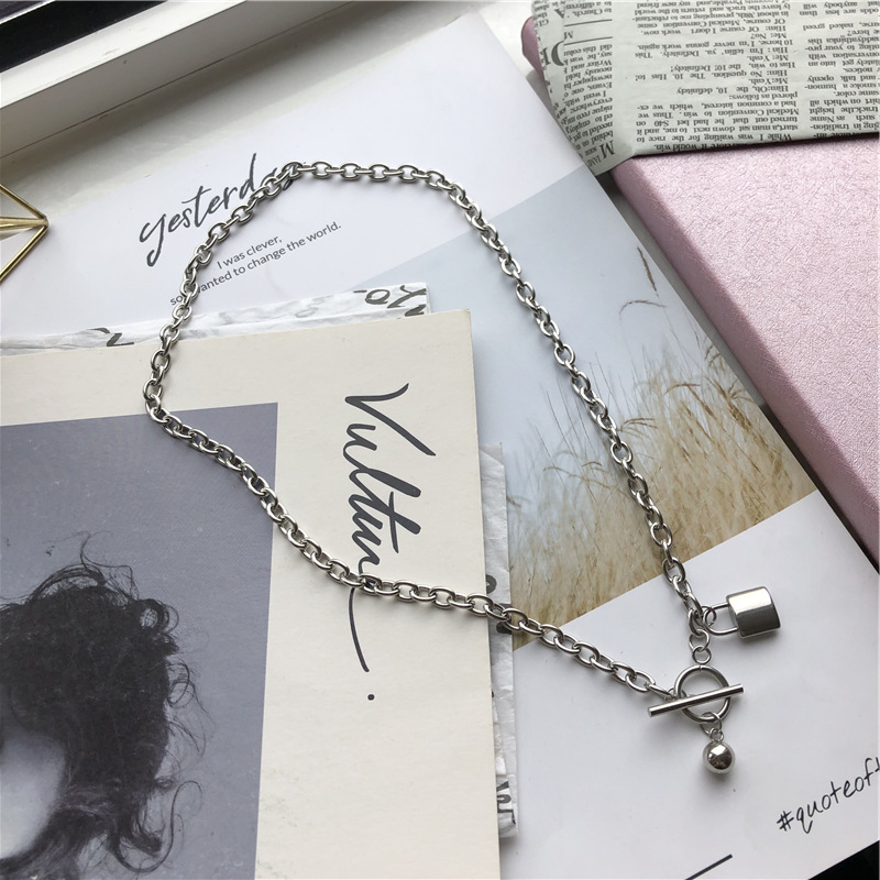 Vòng cổ dây xích có khóa chuông phong cách Harajuku đường phố cá tính quyến rũ thời trang cho nữ