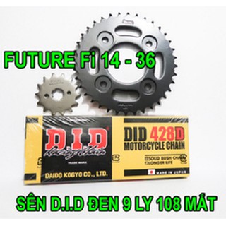 Nhông dĩa Recto, Sên DID đen 9 ly 108 mắt cho Future Fi, Future X, ...